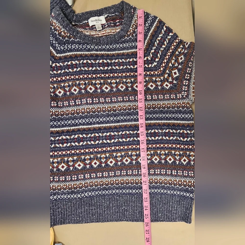 Goodfellow & Co Men’s Large Multicolor Fair Isle Crewneck Sweater Cotton Blend